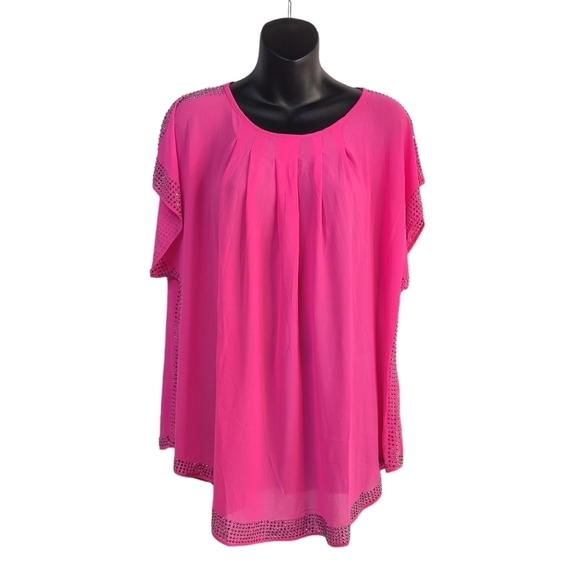 Solution Women's Blouse Pink Embellished Size L NWT - Picture 1 of 10